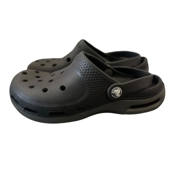 Crocs Duet Plus Clog Women's 7 Black Grey Durable Non Marking Soles Ligthweight - Picture 3 of 8